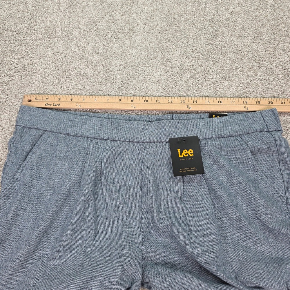 Nee Lee Pleated Taper Mid Rise Regular Fit Blue Heather Dress Pants 18M - Picture 6 of 9